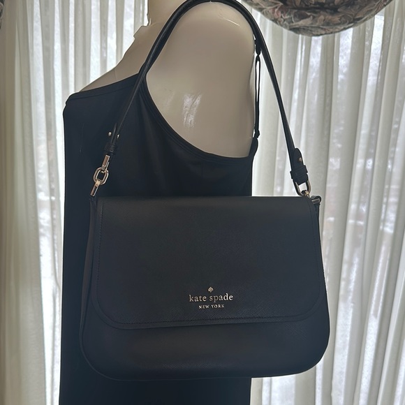 Kate Spade Staci Saffiano Leather Flap Shoulder Bag - Picture 11 of 11